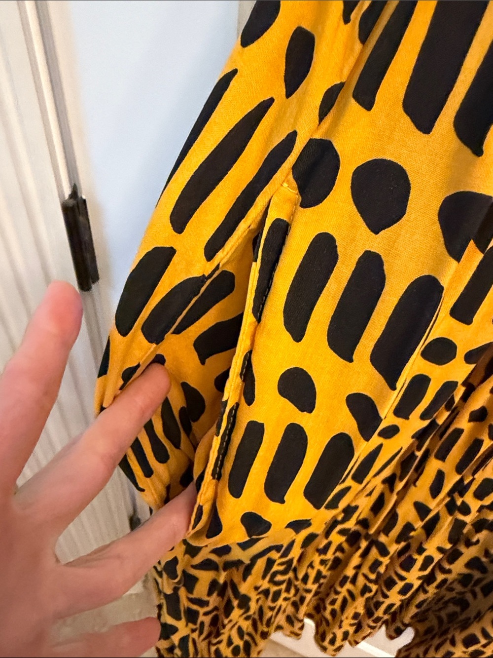 NOOWORKS Naomi Sleeveless Yellow & Black Print Midi Dress S - Picture 3 of 3